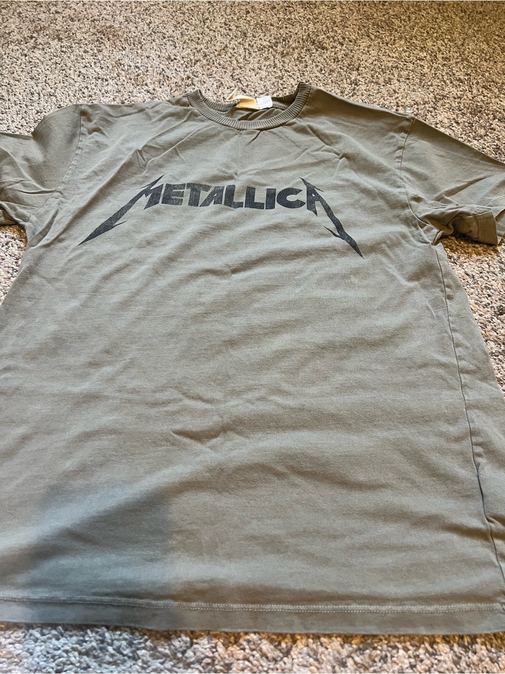 Olive Green Metallica Graphic T-Shirt
